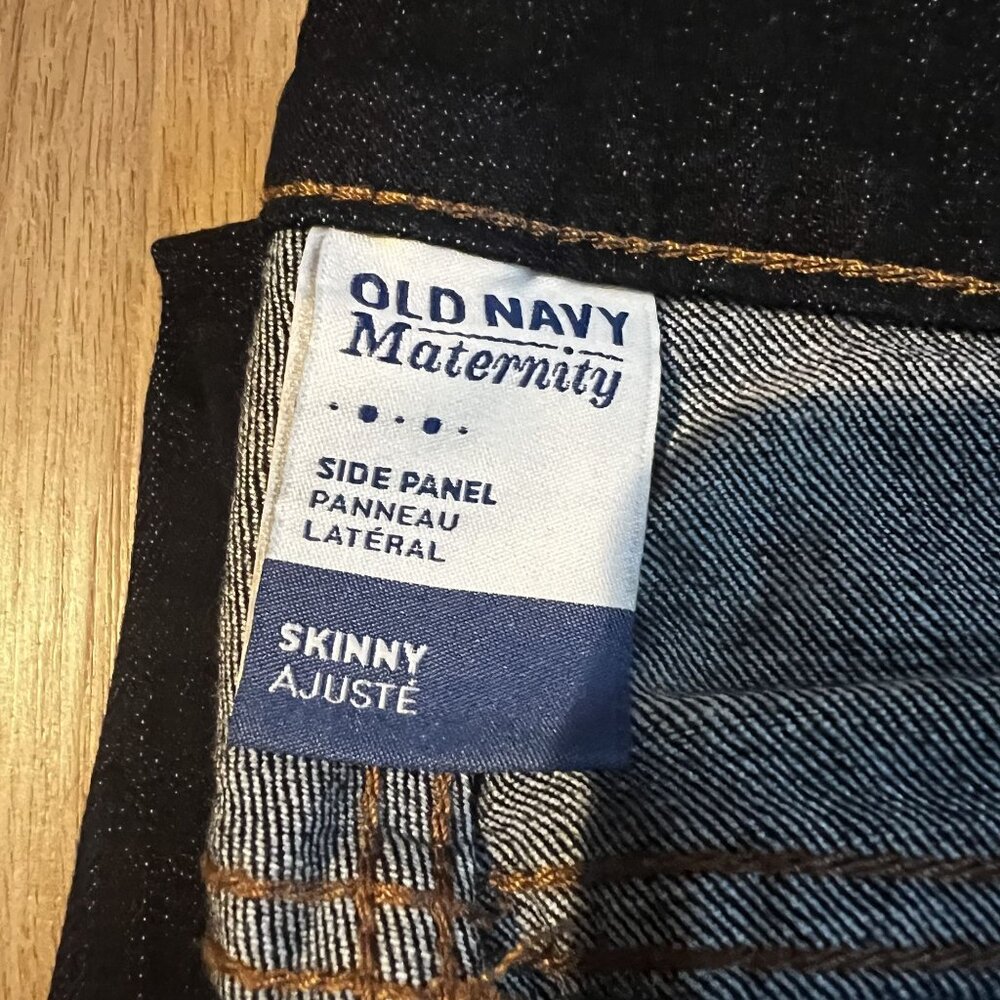 NWT Old Navy Maternity Skinny Jeans Dark Wash Denim Side Panel Stretch sz 14 NEW - Picture 4 of 10